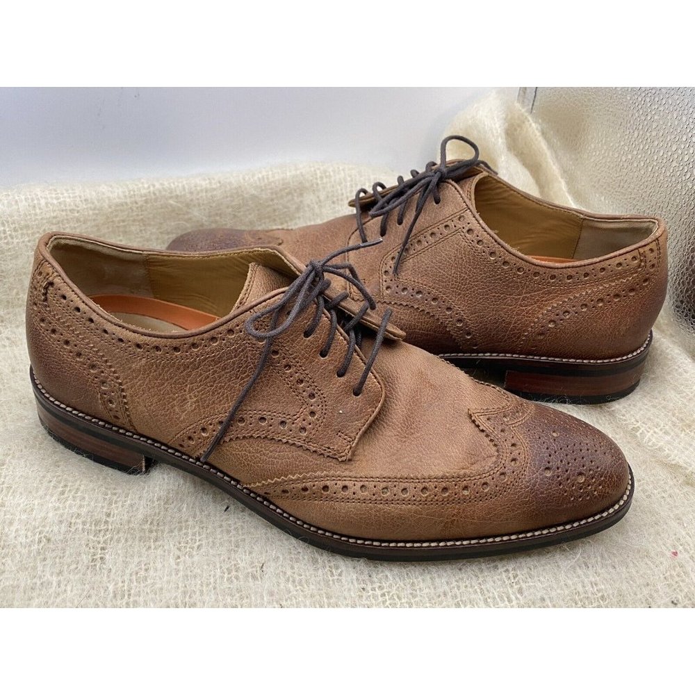 COLE HAAN WINGTIP  C12362 BROWN LEATHER CASUAL OXFORD SHOES MENS SIZE 9M LACE UP